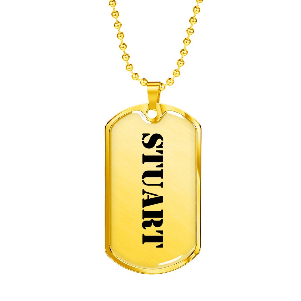 Stuart - 18k Gold Finished Luxury Dog Tag Necklace