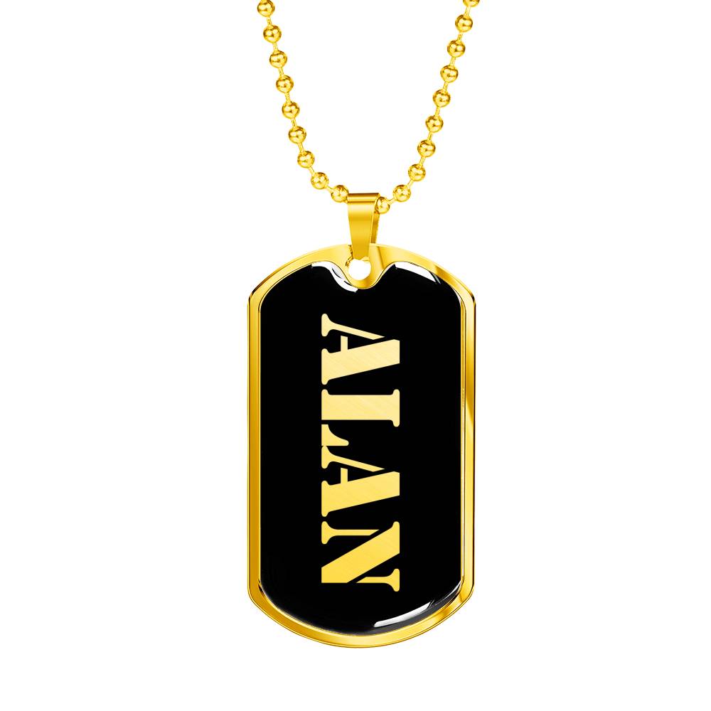 Alan v2 - 18k Gold Finished Luxury Dog Tag Necklace