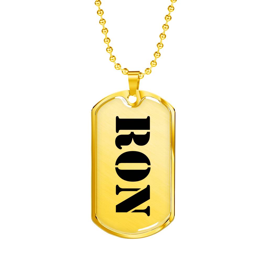 Ron - 18k Gold Finished Luxury Dog Tag Necklace