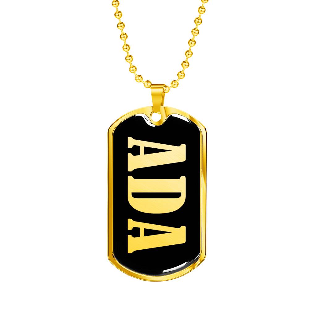 Ada v02 - 18k Gold Finished Luxury Dog Tag Necklace