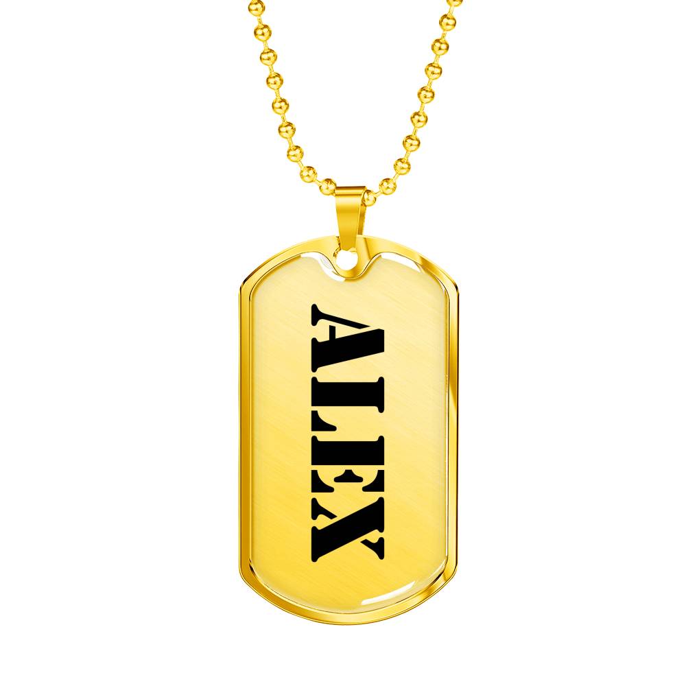 Alex - 18k Gold Finished Luxury Dog Tag Necklace