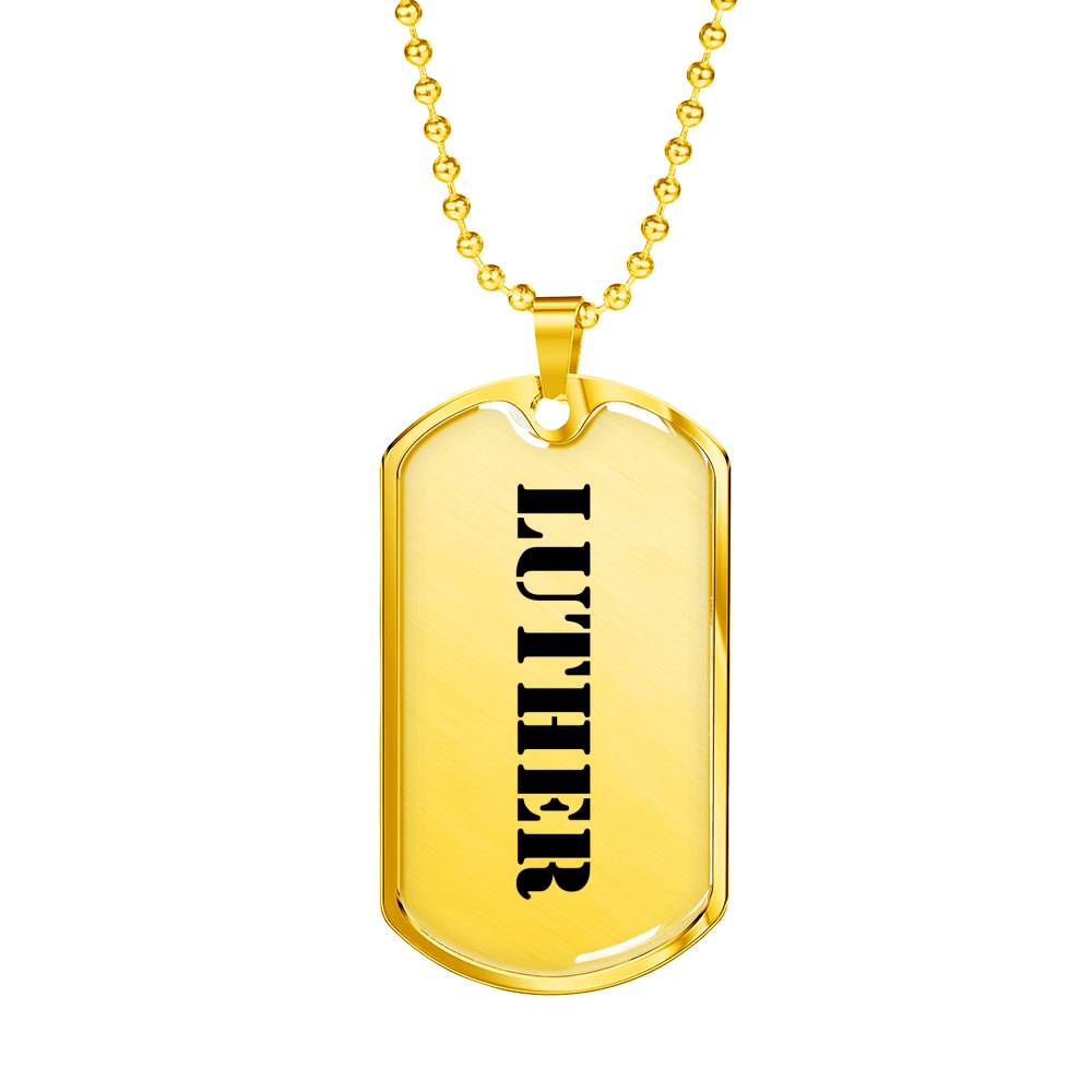 Luther - 18k Gold Finished Luxury Dog Tag Necklace