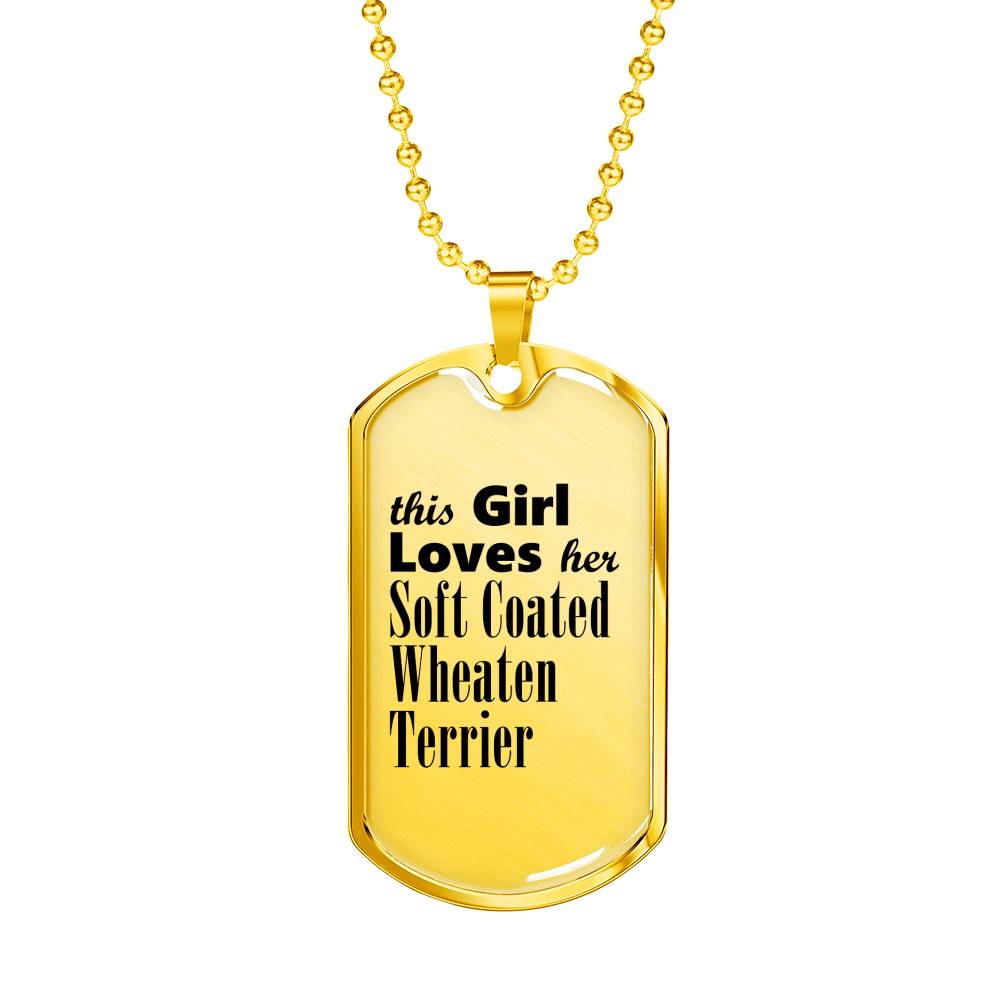 Soft Coated Wheaten Terrier - 18k Gold Finished Luxury Dog Tag Necklace