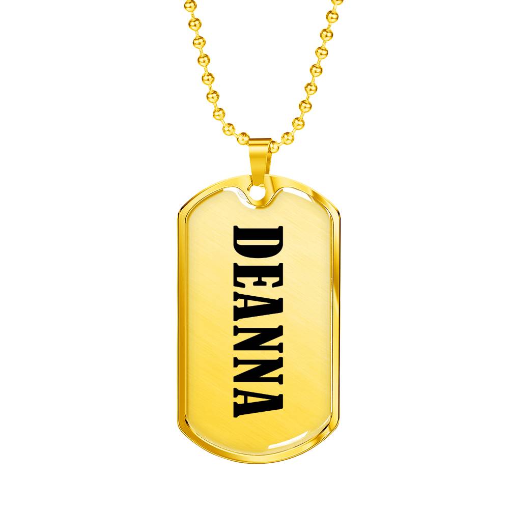 Deanna v01 - 18k Gold Finished Luxury Dog Tag Necklace