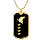 Mama Chicken With 4 Chicks v2 - 18k Gold Finished Luxury Dog Tag Necklace