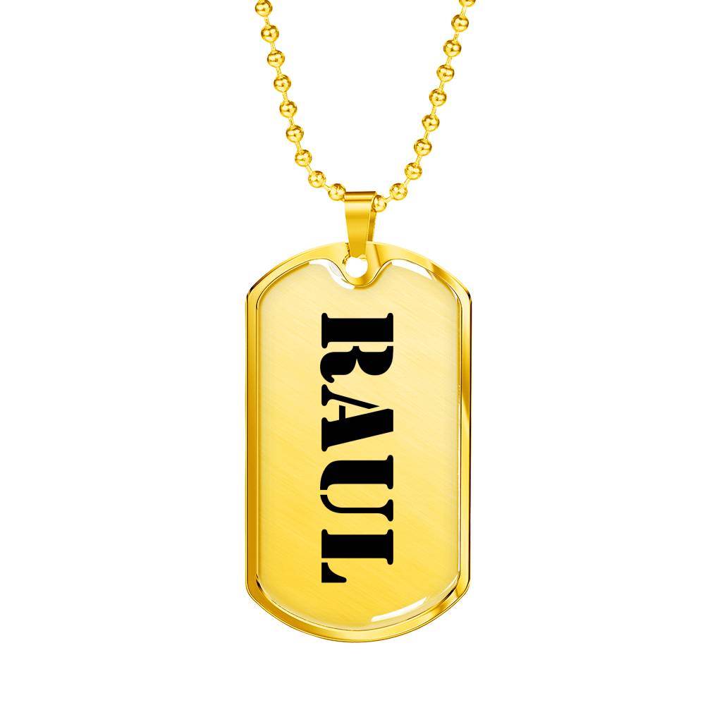 Raul - 18k Gold Finished Luxury Dog Tag Necklace