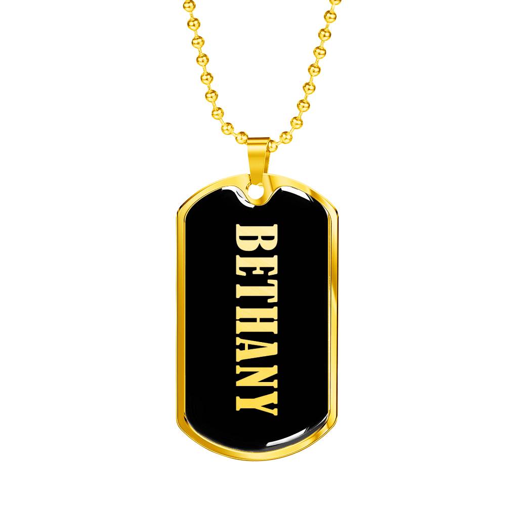 Bethany v02 - 18k Gold Finished Luxury Dog Tag Necklace