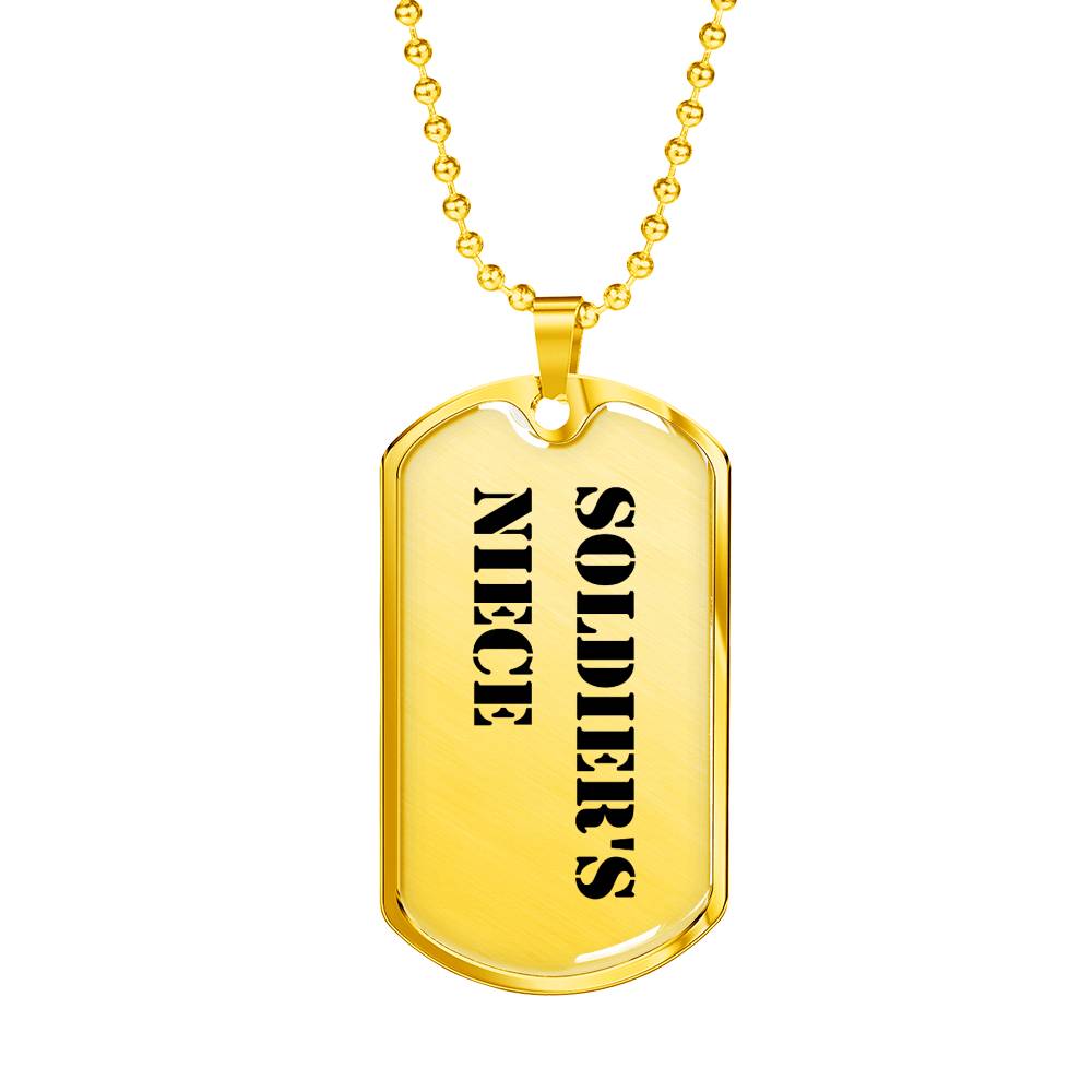 Soldier's Niece - 18k Gold Finished Luxury Dog Tag Necklace