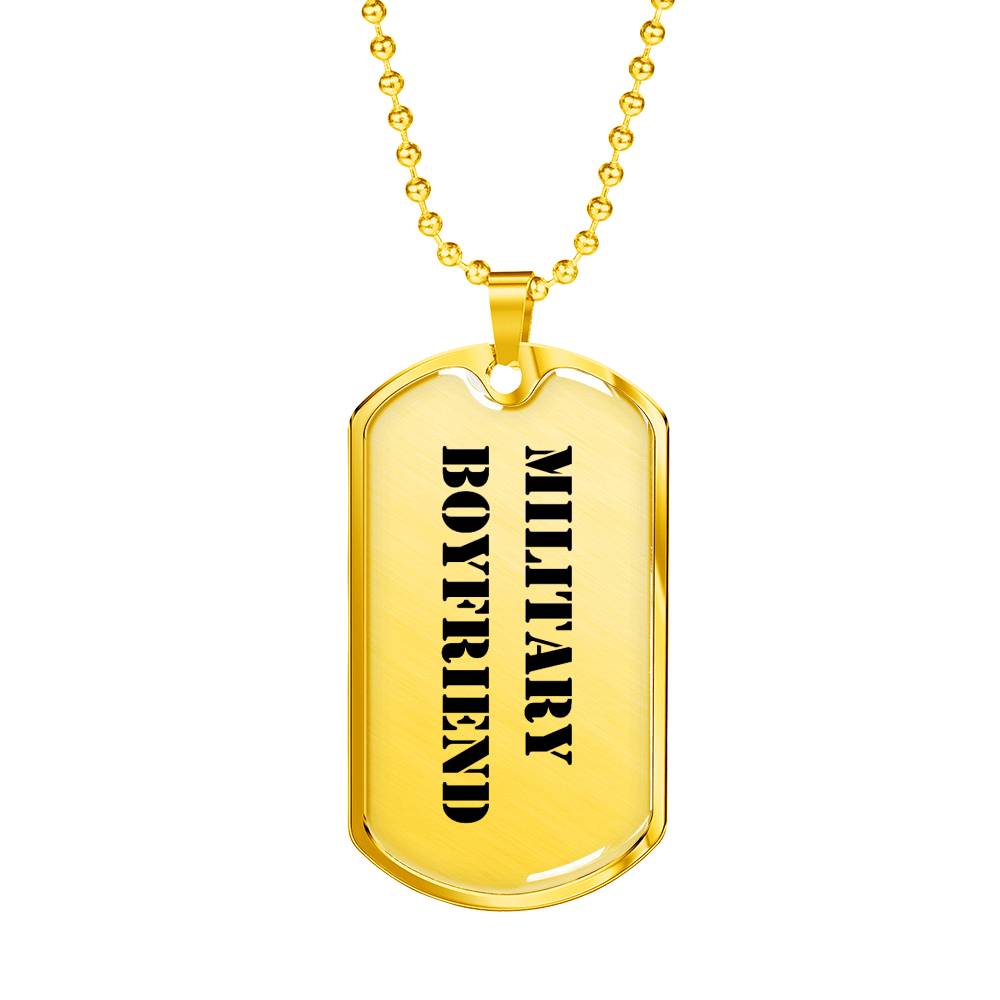 Military Boyfriend - 18k Gold Finished Luxury Dog Tag Necklace