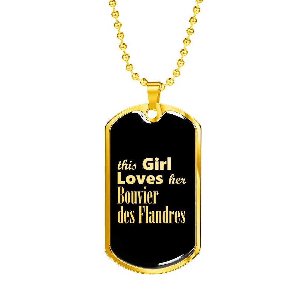 Bouvier des Flandres v2 - 18k Gold Finished Luxury Dog Tag Necklace