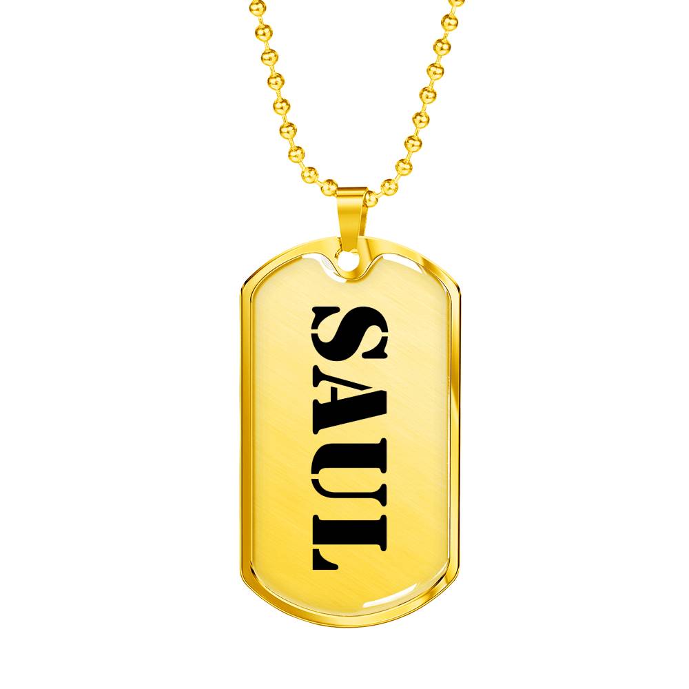 Saul - 18k Gold Finished Luxury Dog Tag Necklace