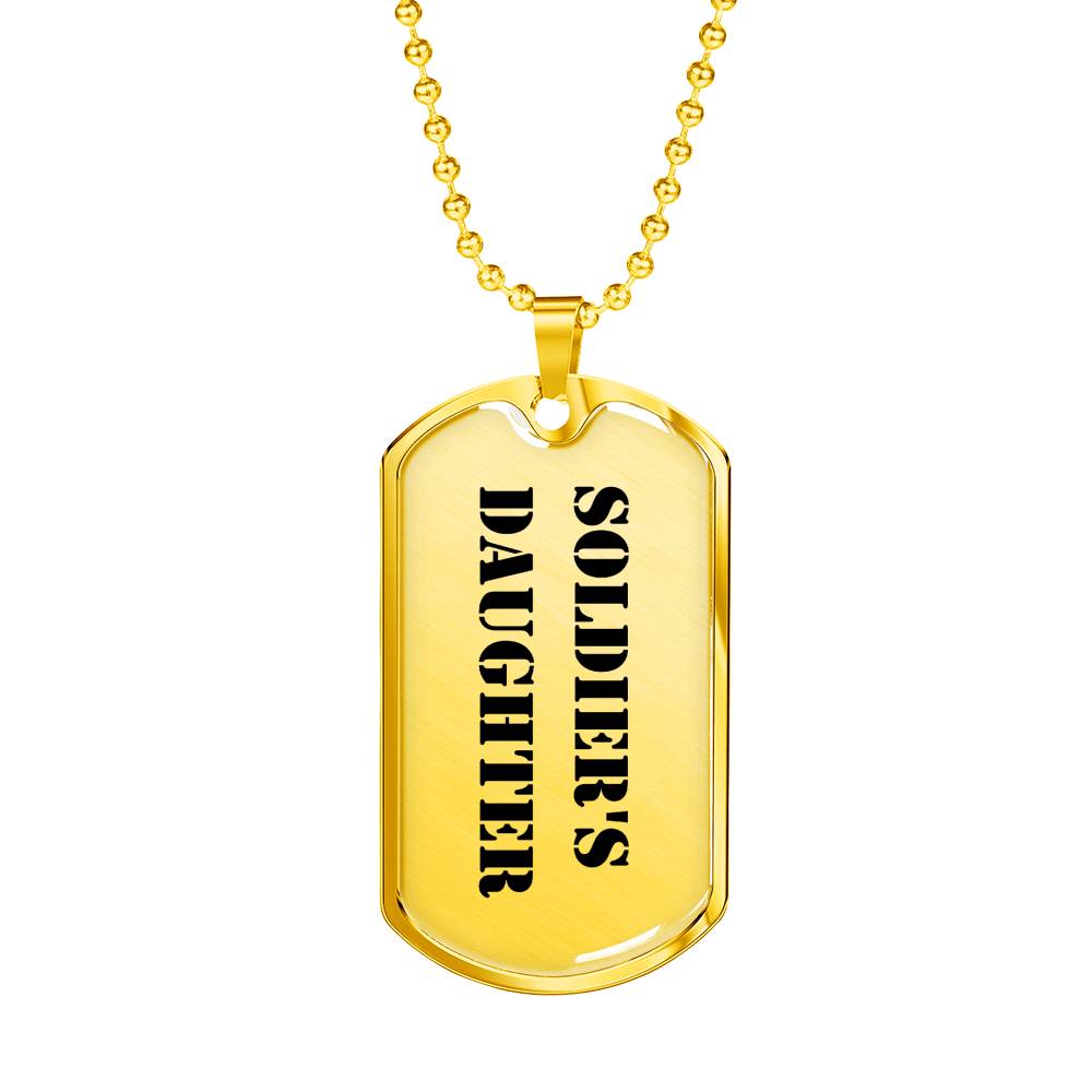 Soldier's Daughter - 18k Gold Finished Luxury Dog Tag Necklace