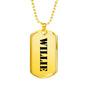 Willie - 18k Gold Finished Luxury Dog Tag Necklace