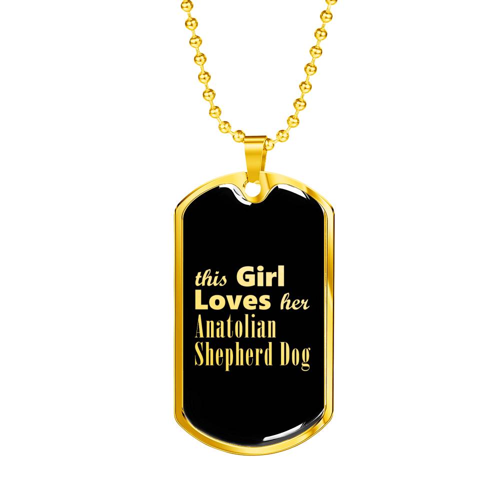 Anatolian Shepherd Dog v2 - 18k Gold Finished Luxury Dog Tag Necklace