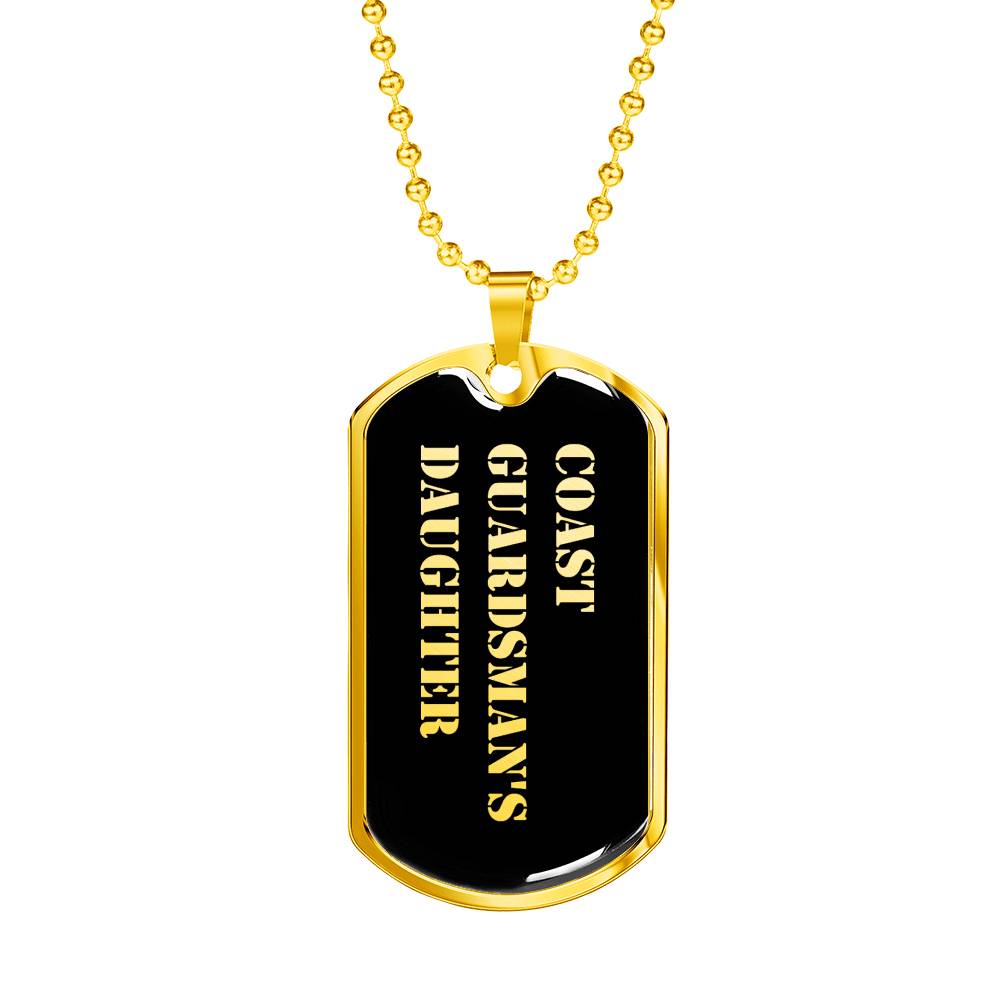 Coast Guardsman's Daughter v2 - 18k Gold Finished Luxury Dog Tag Necklace