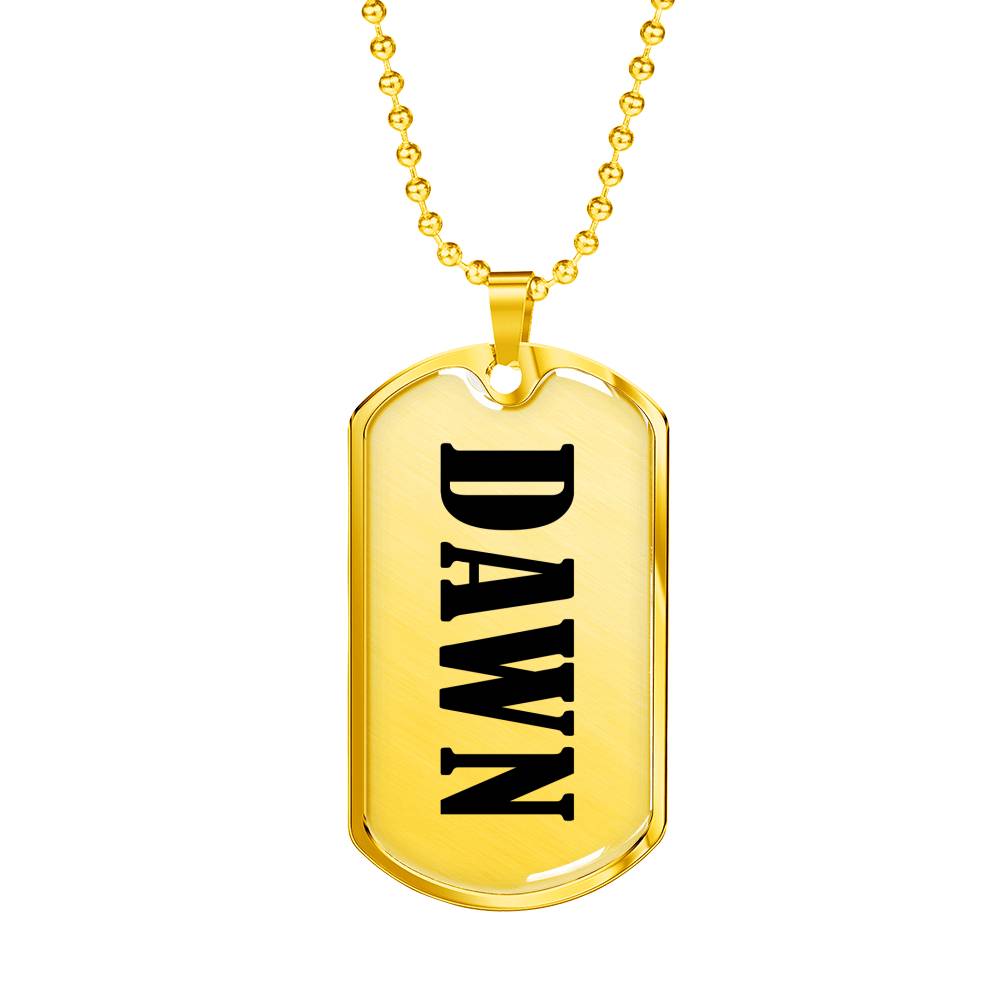 Dawn v01 - 18k Gold Finished Luxury Dog Tag Necklace