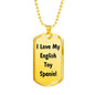 Love My English Toy Spaniel v4 - 18k Gold Finished Luxury Dog Tag Necklace