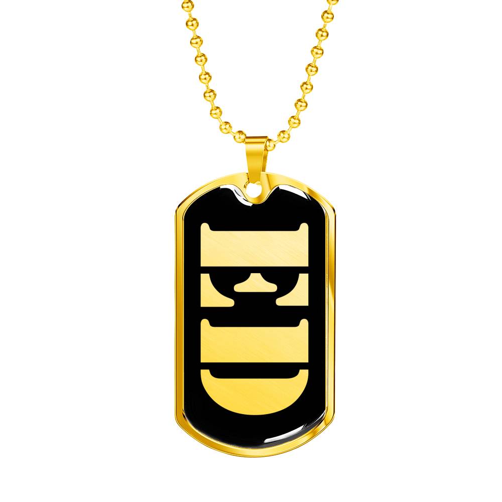 Ed v2 - 18k Gold Finished Luxury Dog Tag Necklace