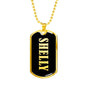 Shelly v02 - 18k Gold Finished Luxury Dog Tag Necklace