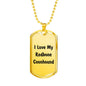 Love My Redbone Coonhound v4 - 18k Gold Finished Luxury Dog Tag Necklace