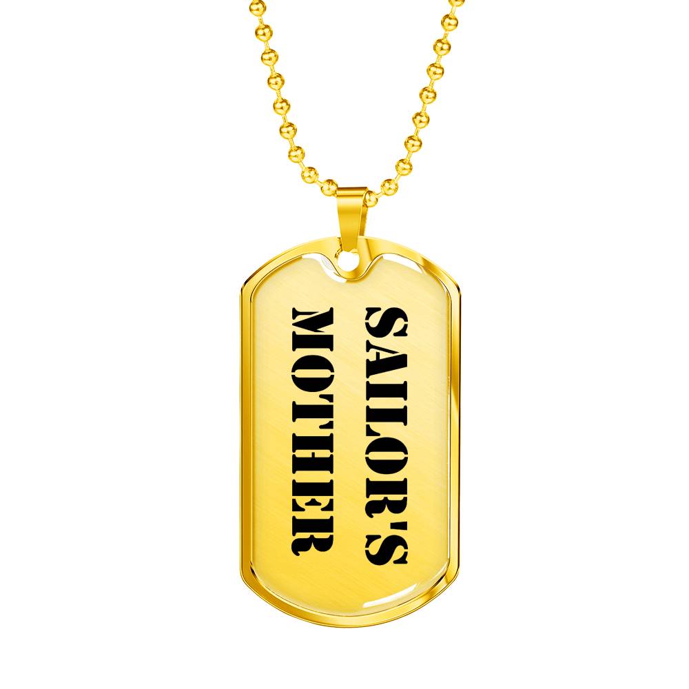 Sailor's Mother - 18k Gold Finished Luxury Dog Tag Necklace