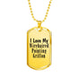 Love My Wirehaired Pointing Griffon - 18k Gold Finished Luxury Dog Tag Necklace