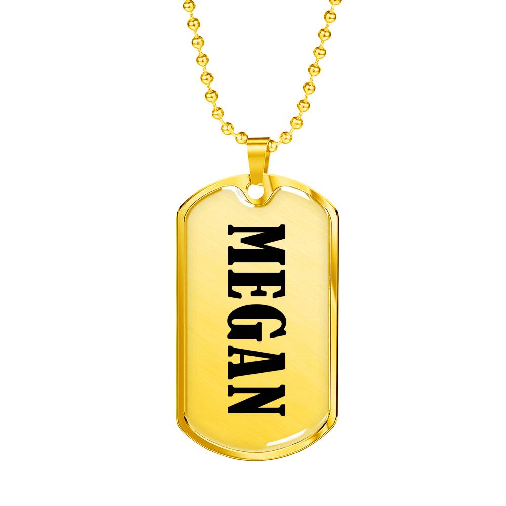 Megan v01 - 18k Gold Finished Luxury Dog Tag Necklace