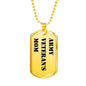 Army Veteran's Mom - 18k Gold Finished Luxury Dog Tag Necklace