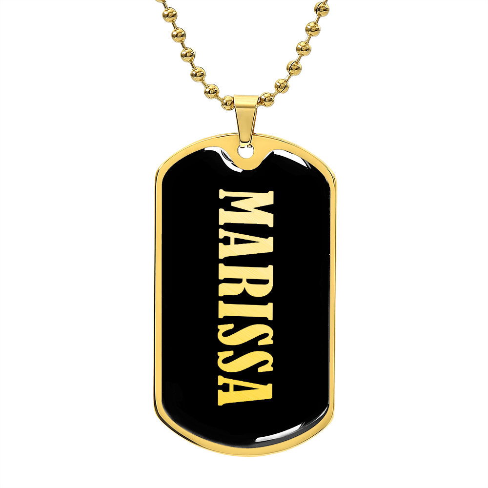 Marissa v02 - 18k Gold Finished Luxury Dog Tag Necklace