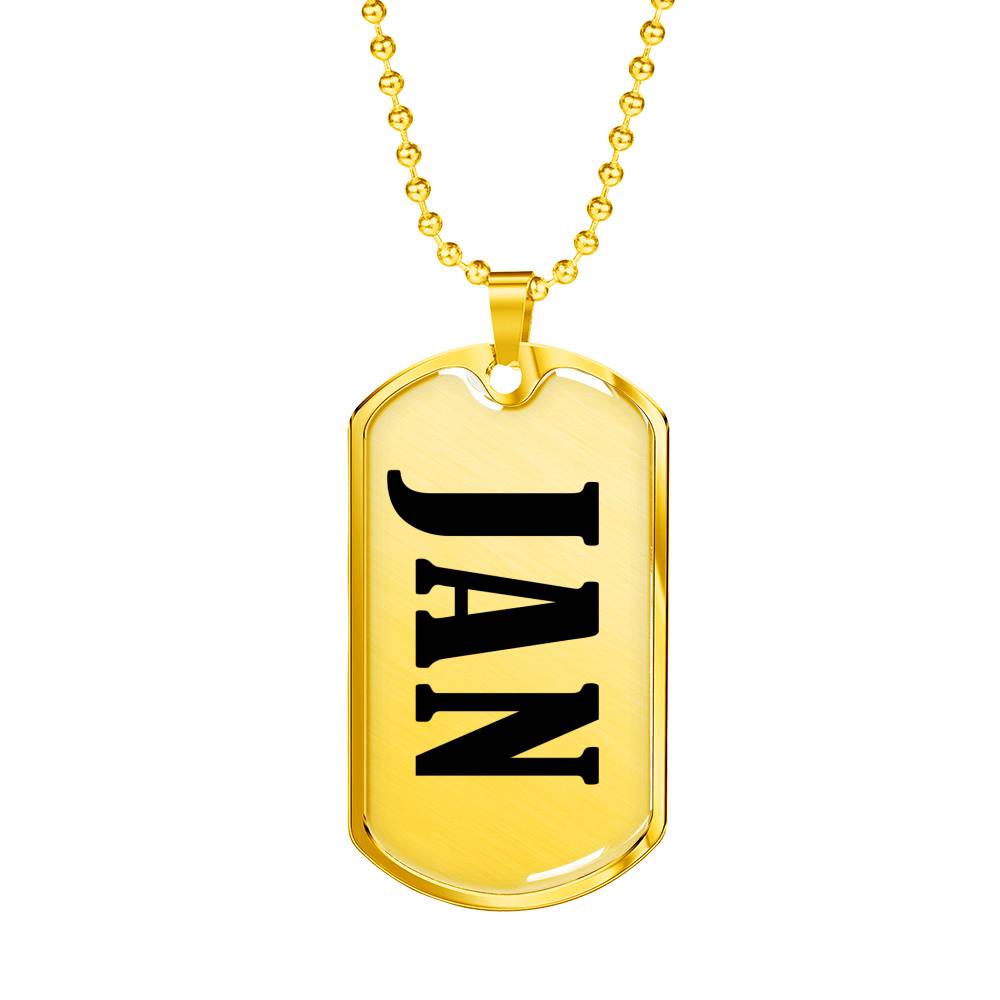 Jan v01 - 18k Gold Finished Luxury Dog Tag Necklace