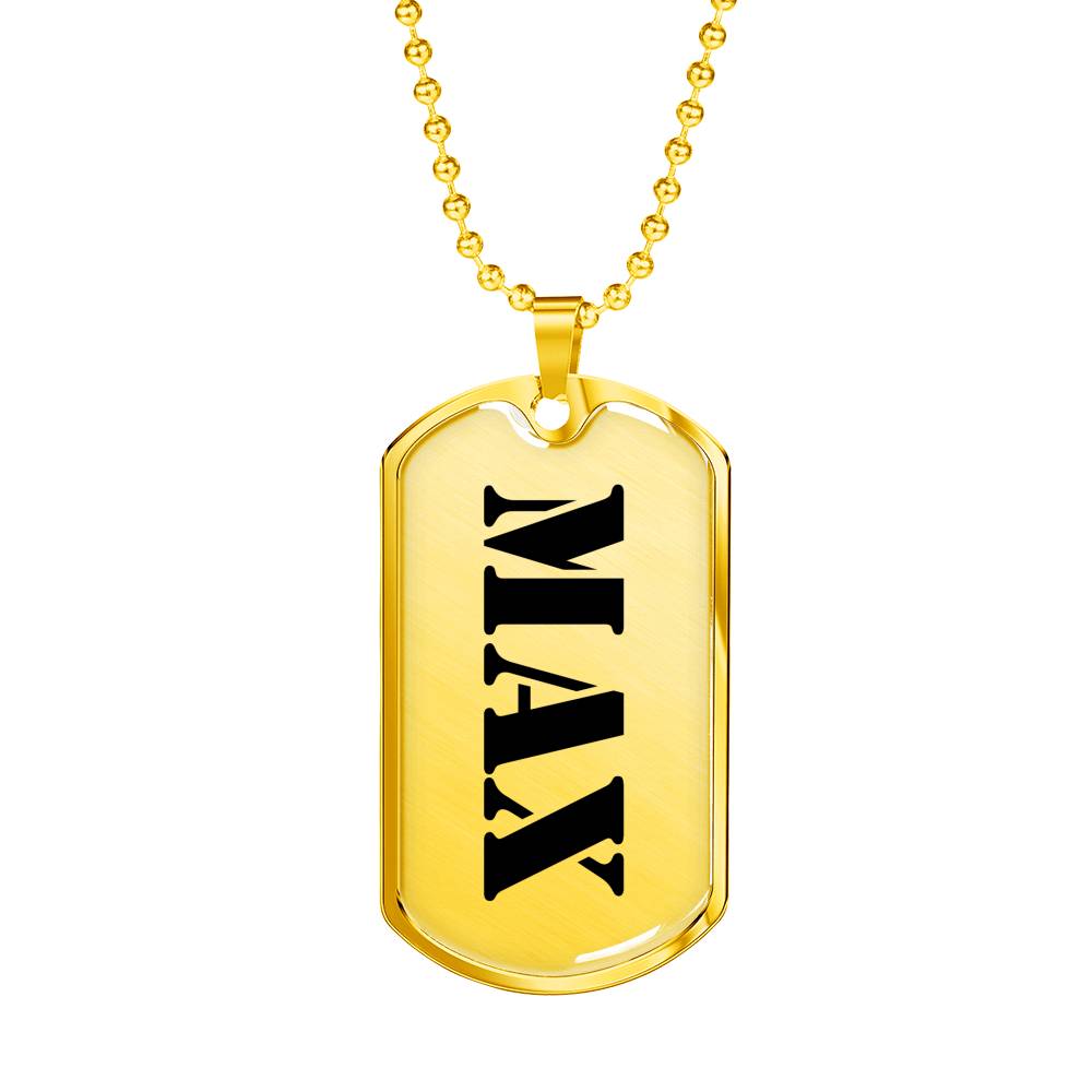 Max - 18k Gold Finished Luxury Dog Tag Necklace