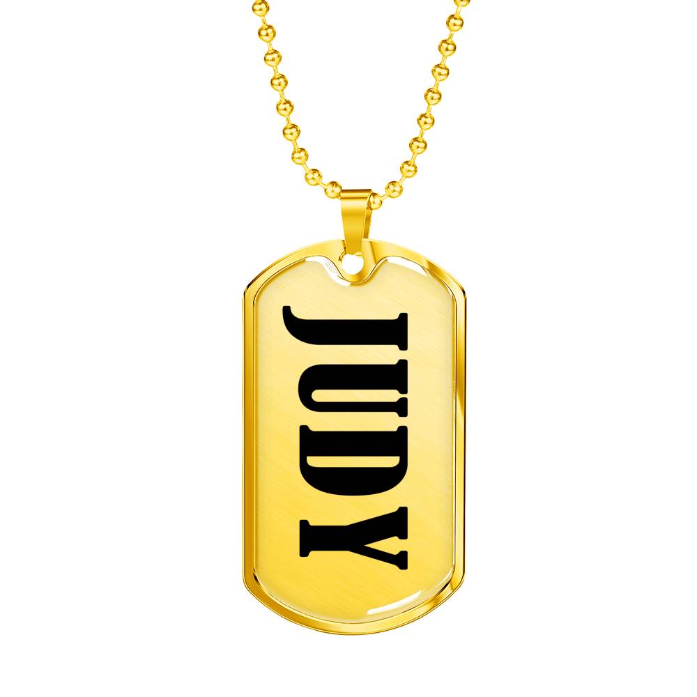 Judy v01 - 18k Gold Finished Luxury Dog Tag Necklace