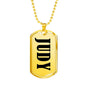 Judy v01 - 18k Gold Finished Luxury Dog Tag Necklace