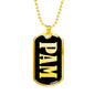 Pam v02 - 18k Gold Finished Luxury Dog Tag Necklace