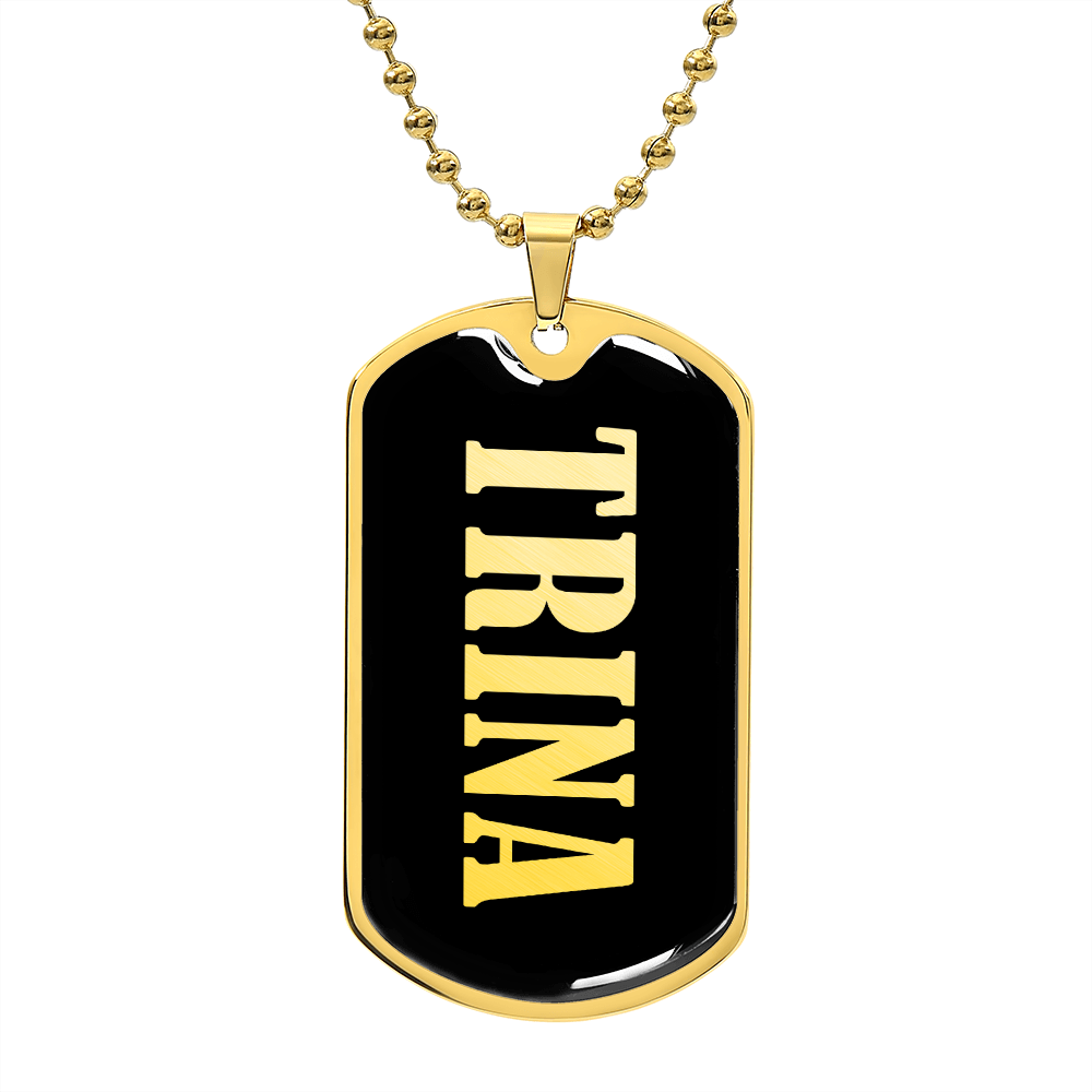 Trina v02 - 18k Gold Finished Luxury Dog Tag Necklace