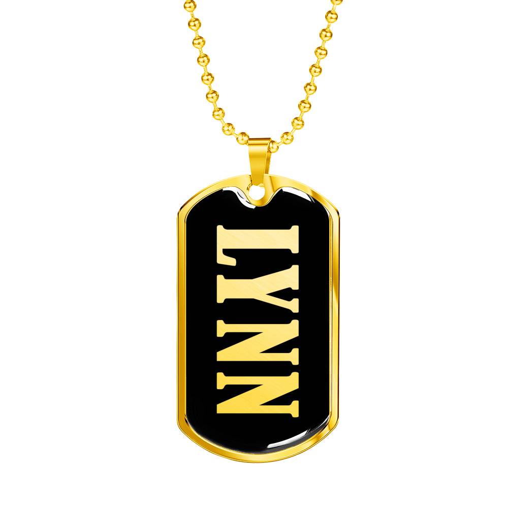Lynn v02 - 18k Gold Finished Luxury Dog Tag Necklace