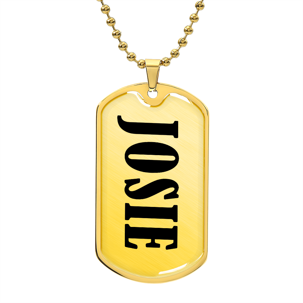 Josie v01 - 18k Gold Finished Luxury Dog Tag Necklace