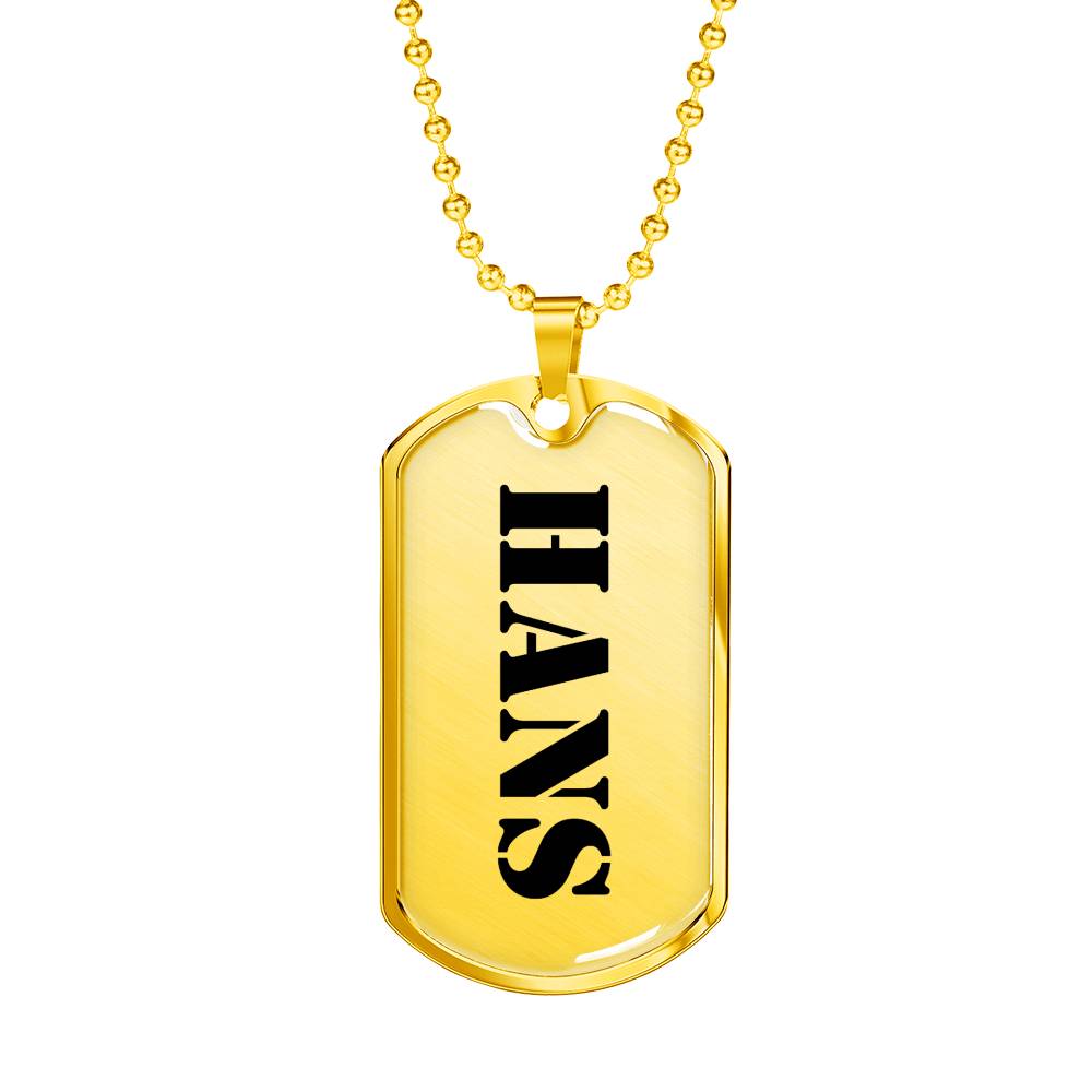 Hans - 18k Gold Finished Luxury Dog Tag Necklace