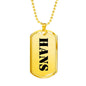 Hans - 18k Gold Finished Luxury Dog Tag Necklace