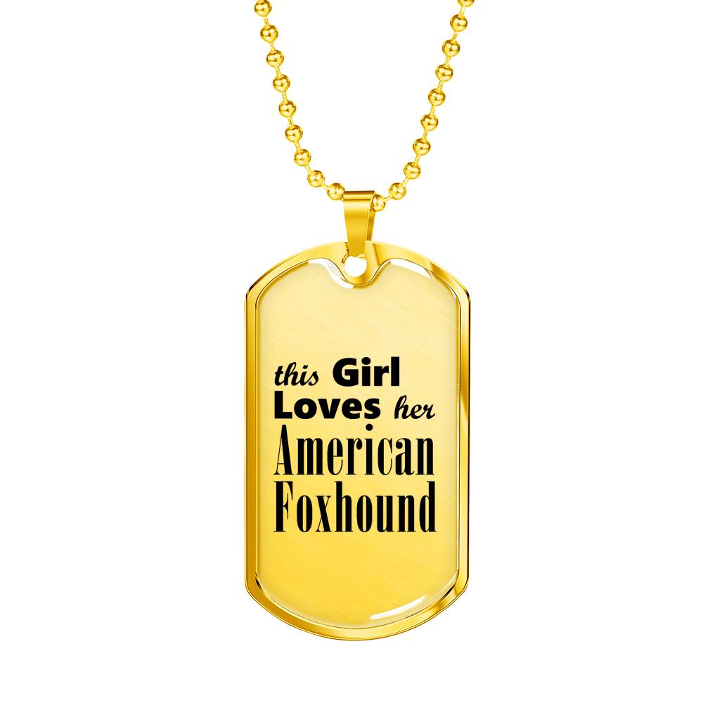 American Foxhound - 18k Gold Finished Luxury Dog Tag Necklace