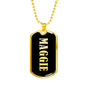 Maggie v02 - 18k Gold Finished Luxury Dog Tag Necklace
