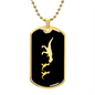 Mama Dinosaur With 2 Hatchlings v2 - 18k Gold Finished Luxury Dog Tag Necklace