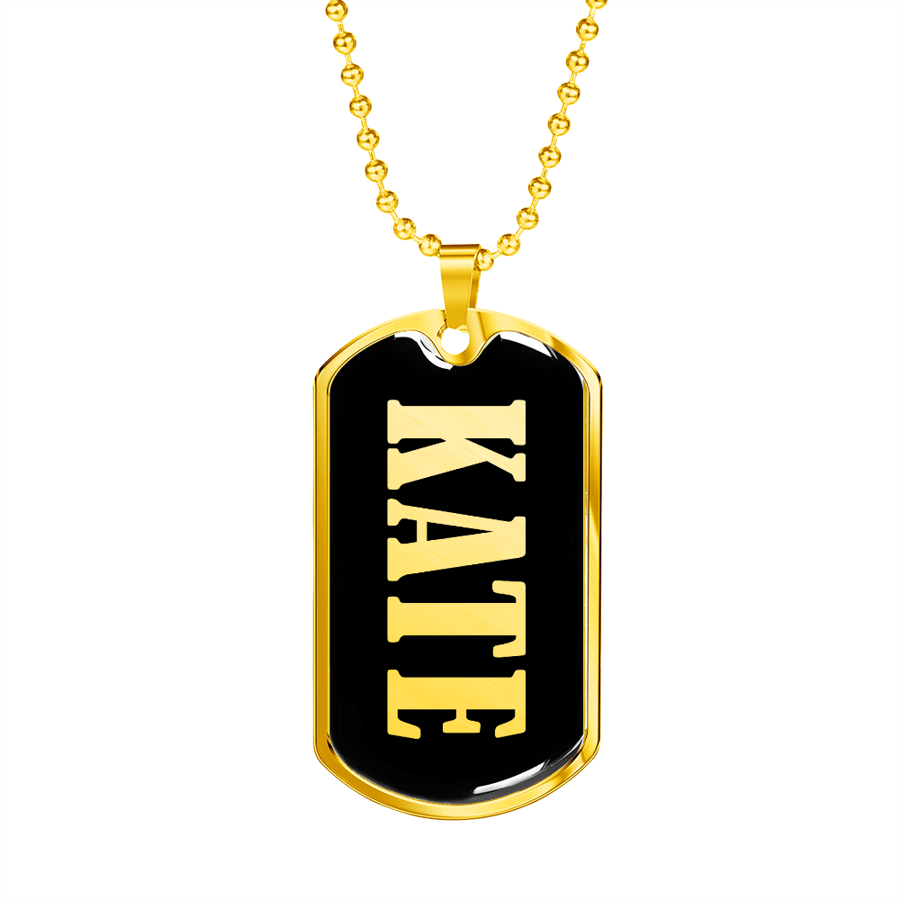 Kate v02 - 18k Gold Finished Luxury Dog Tag Necklace