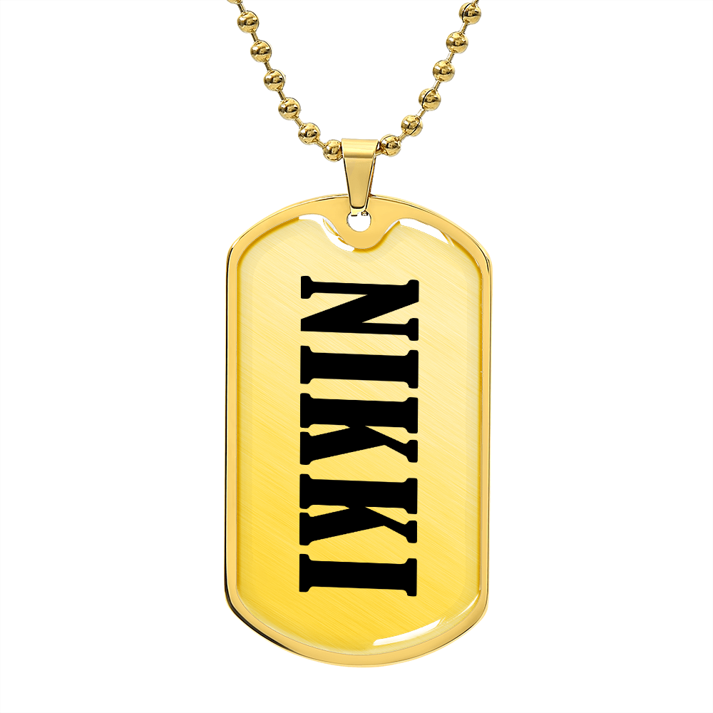 Nikki v01 - 18k Gold Finished Luxury Dog Tag Necklace
