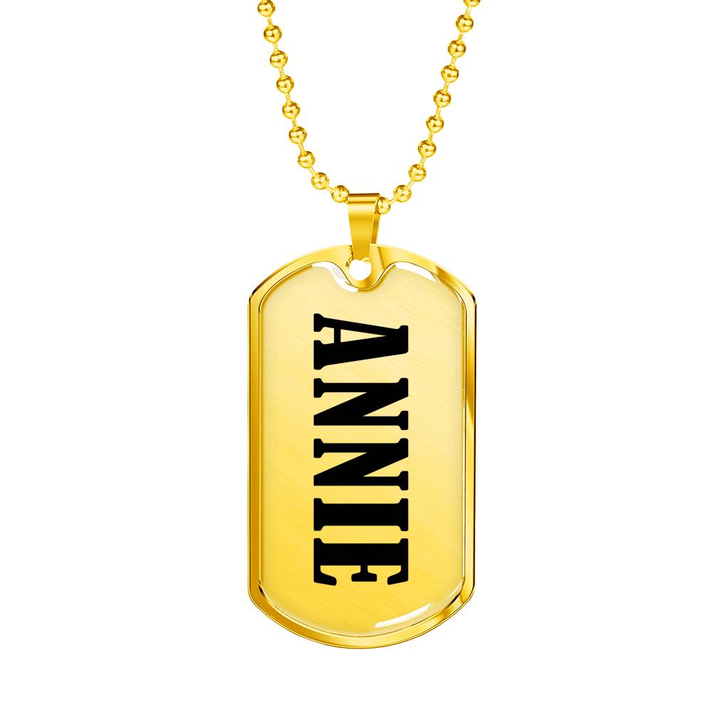 Annie v01 - 18k Gold Finished Luxury Dog Tag Necklace