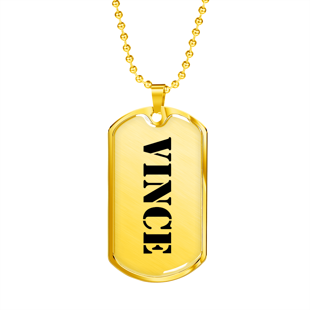 Vince - 18k Gold Finished Luxury Dog Tag Necklace