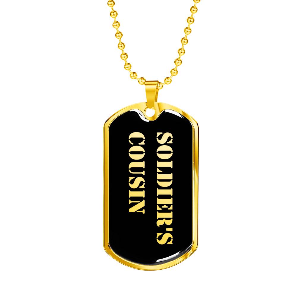 Soldier's Cousin v2 - 18k Gold Finished Luxury Dog Tag Necklace