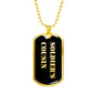 Soldier's Cousin v2 - 18k Gold Finished Luxury Dog Tag Necklace