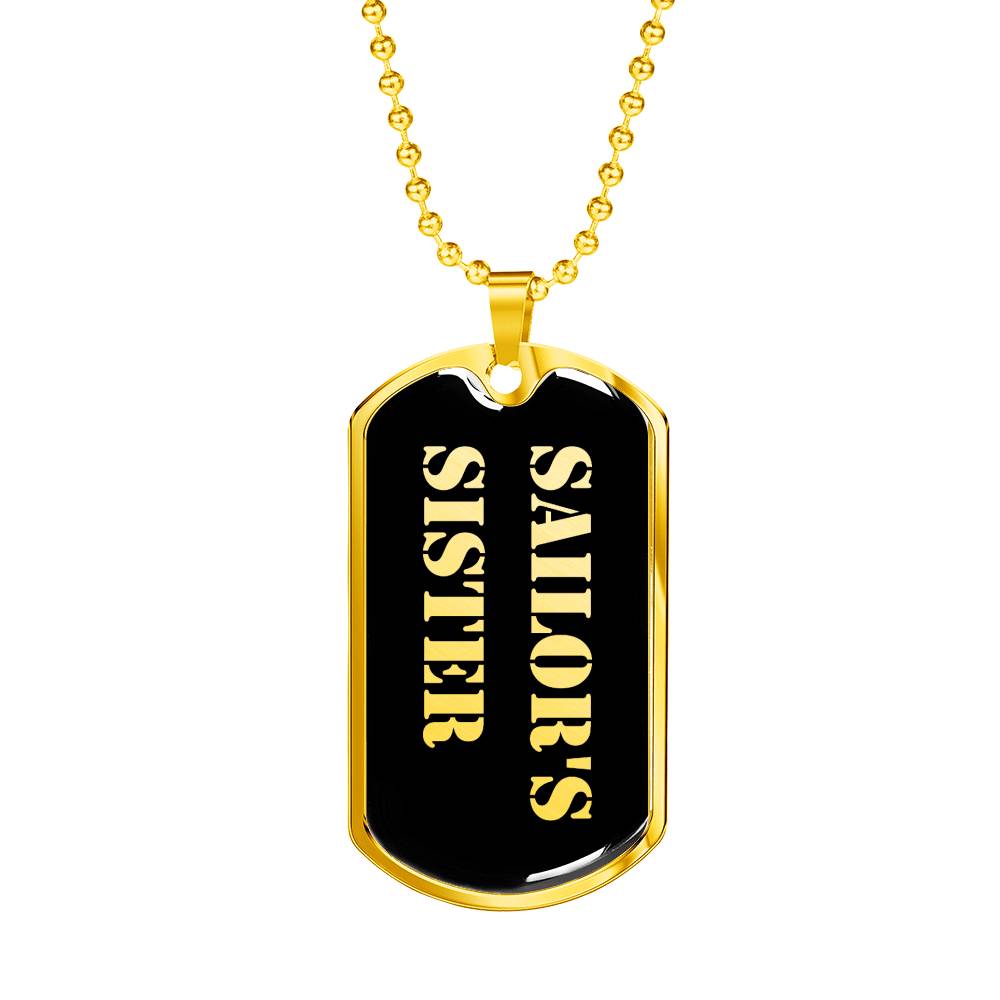 Sailor's Sister v2 - 18k Gold Finished Luxury Dog Tag Necklace