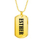 Esther v01 - 18k Gold Finished Luxury Dog Tag Necklace